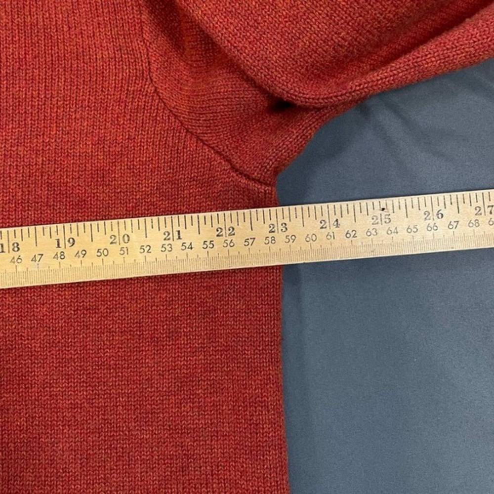 Polo Ralph Lauren Mens XL Orange Cotton Mock Neck Button Sweater Heather Knit - Picture 6 of 7